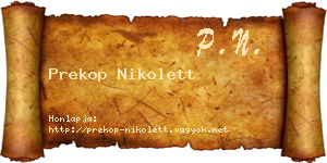 Prekop Nikolett névjegykártya